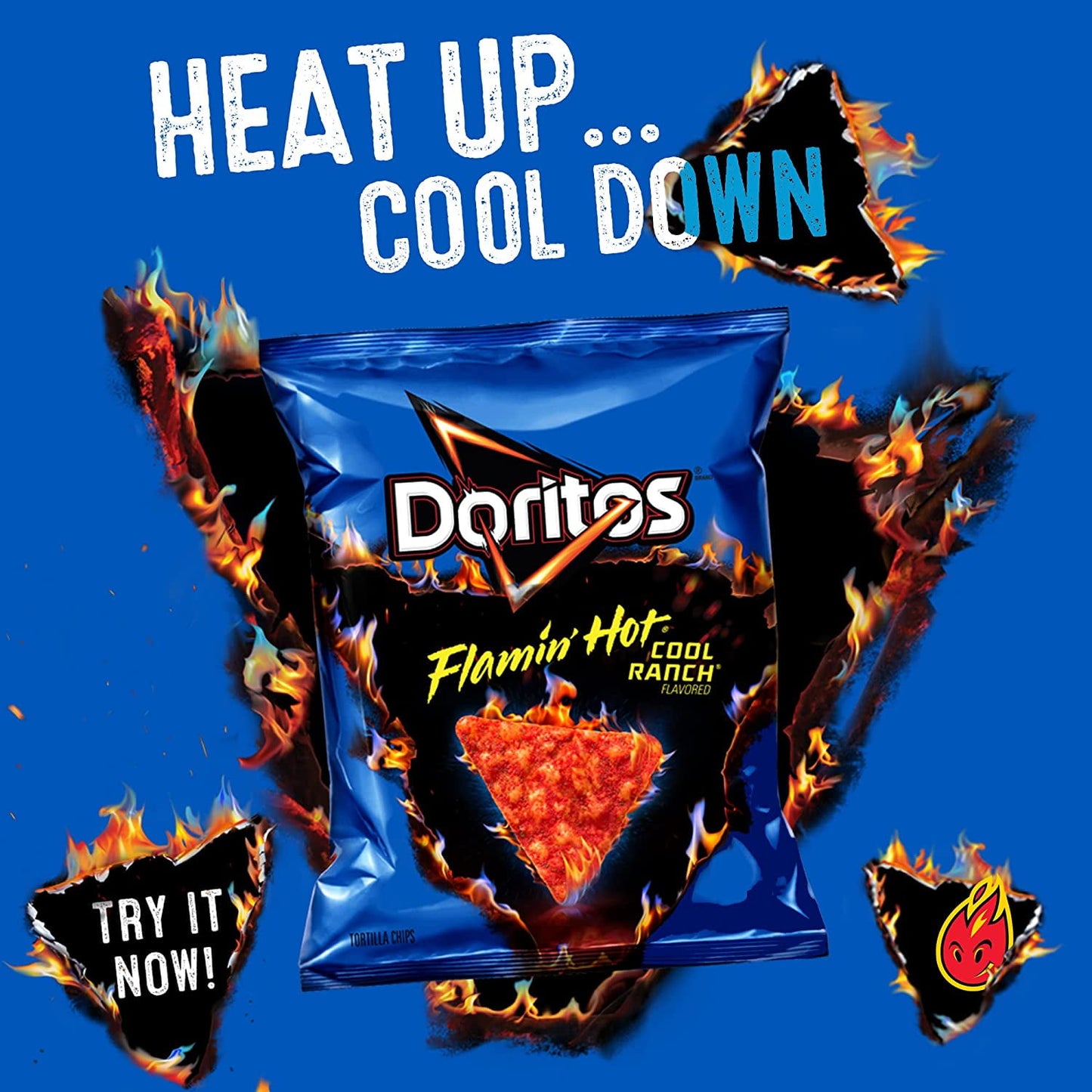 Doritos Flamin' Hot Cool Ranch Flavored Snack Chips, 2.75 oz Bag