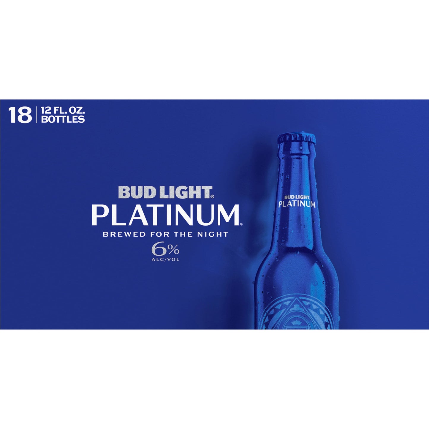 Bud Light Platinum Beer, 18 Pack Beer, 12 fl oz Glass Bottles, 6 % ABV, Domestic Lager