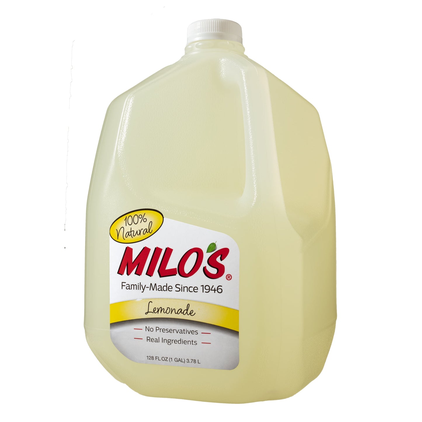 Milo's Lemonade 100% Natural, 128 fl oz Jug  Caffeine Free, No Added Colors