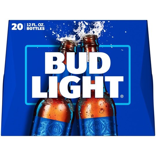 Bud Light Beer, 20 Pack Lager Beer, 12 fl oz Glass Bottles, 4.2 % ABV, Domestic