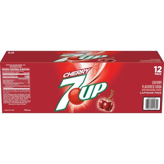 7UP Cherry Flavored Soda, 12 fl oz cans, 12 pack