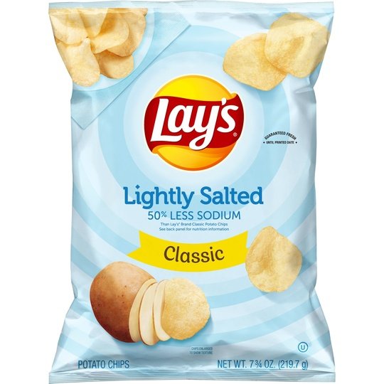 Lay's Potato Chips, Lightly Salted Classic Flavor, 7.75 oz Bag