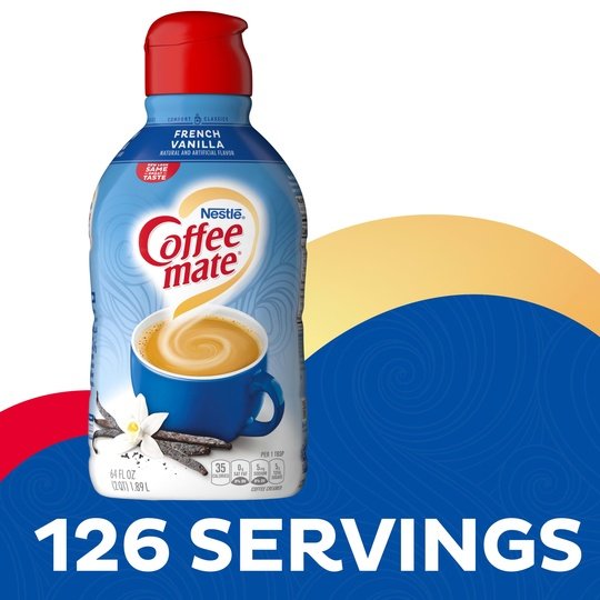 Nestle Coffee mate French Vanilla Liquid Coffee Creamer, 64 fl ozzz