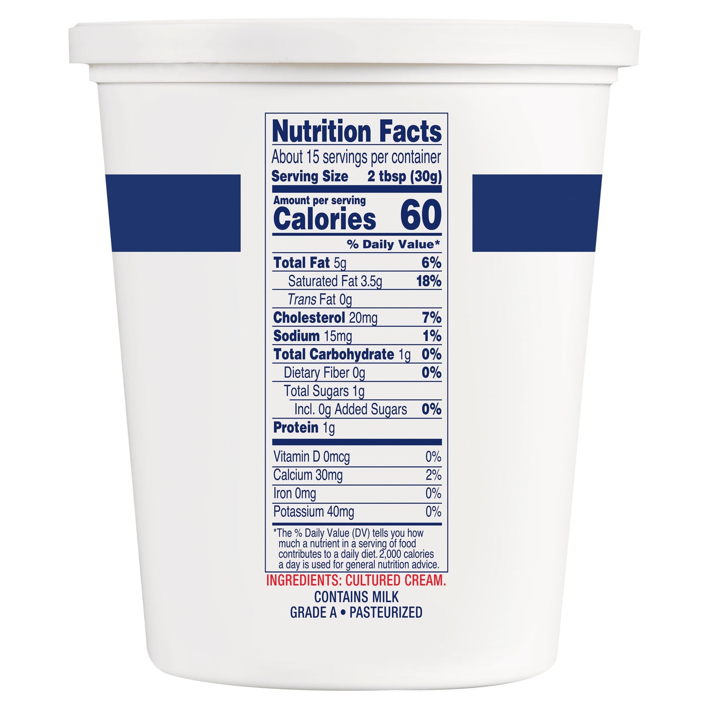 Daisy Pure and Natural Sour Cream, 16 oz (1 lb) Tub (Refrigerated)