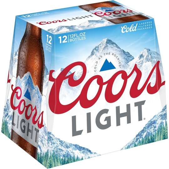 Coors Light Lager Beer, 12 Pack, 12 fl oz Bottles, 4.2% ABV