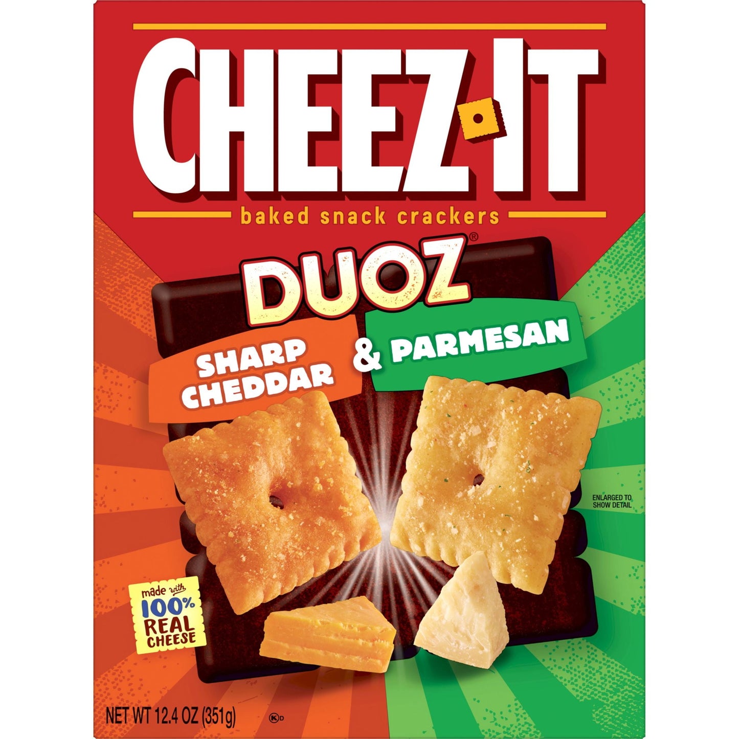 Cheez-It DUOZ Sharp Cheddar and Parmesan Cheese Crackers, 12.4 oz