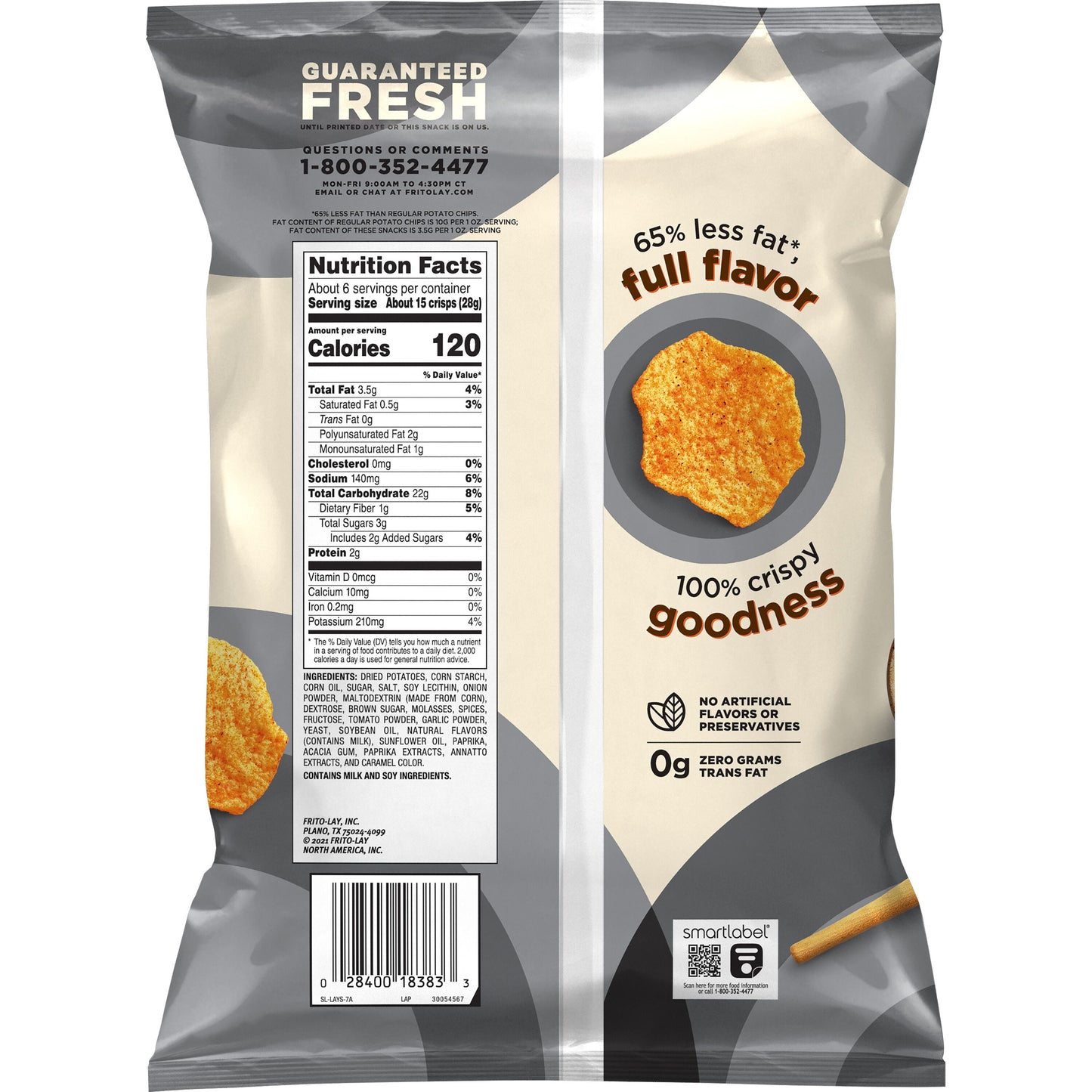 Lay's Baked Gluten-Free Barbecue Potato Crisps, 6.25 oz Bag