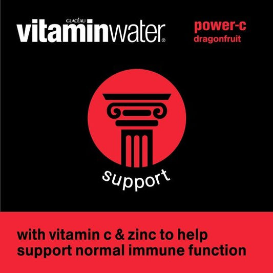 vitaminwater power-c electrolyte enhanced water, dragonfruit, 20 fl oz bottle