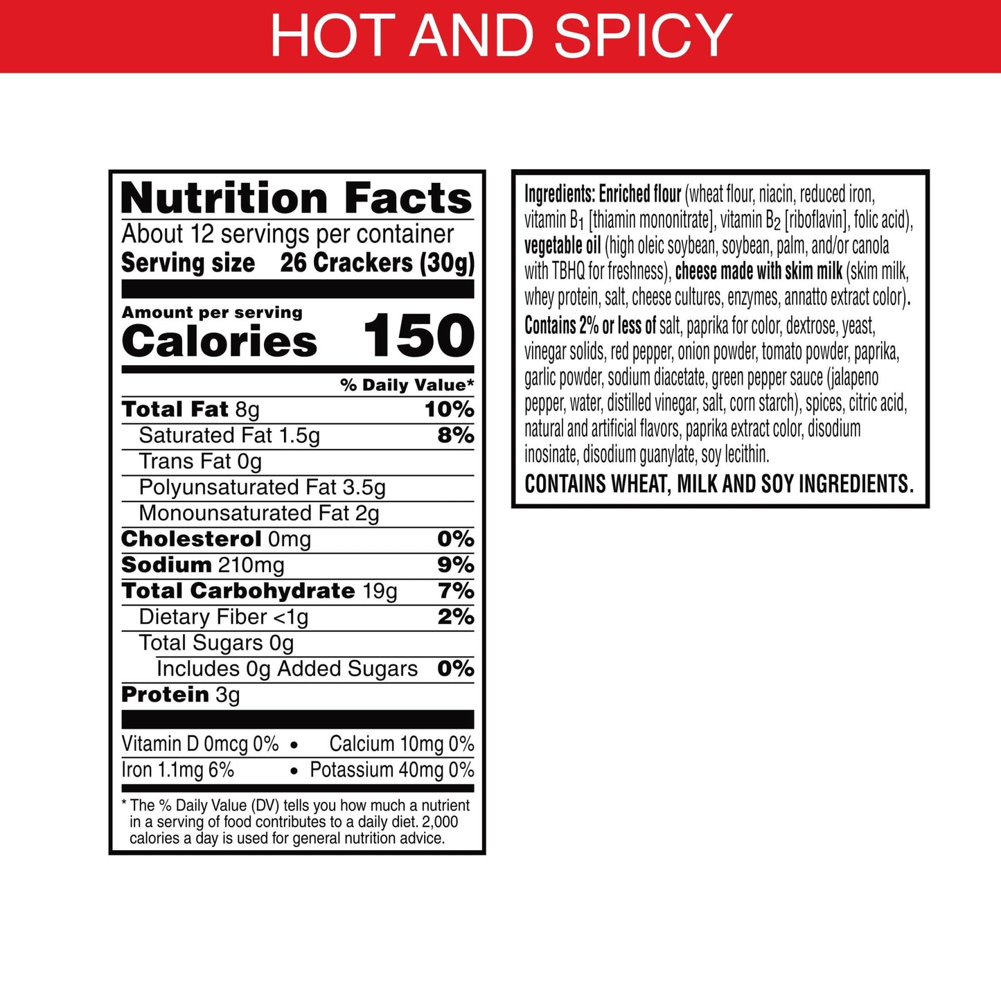 Cheez-It Hot and Spicy Cheese Crackers, 12.4 oz