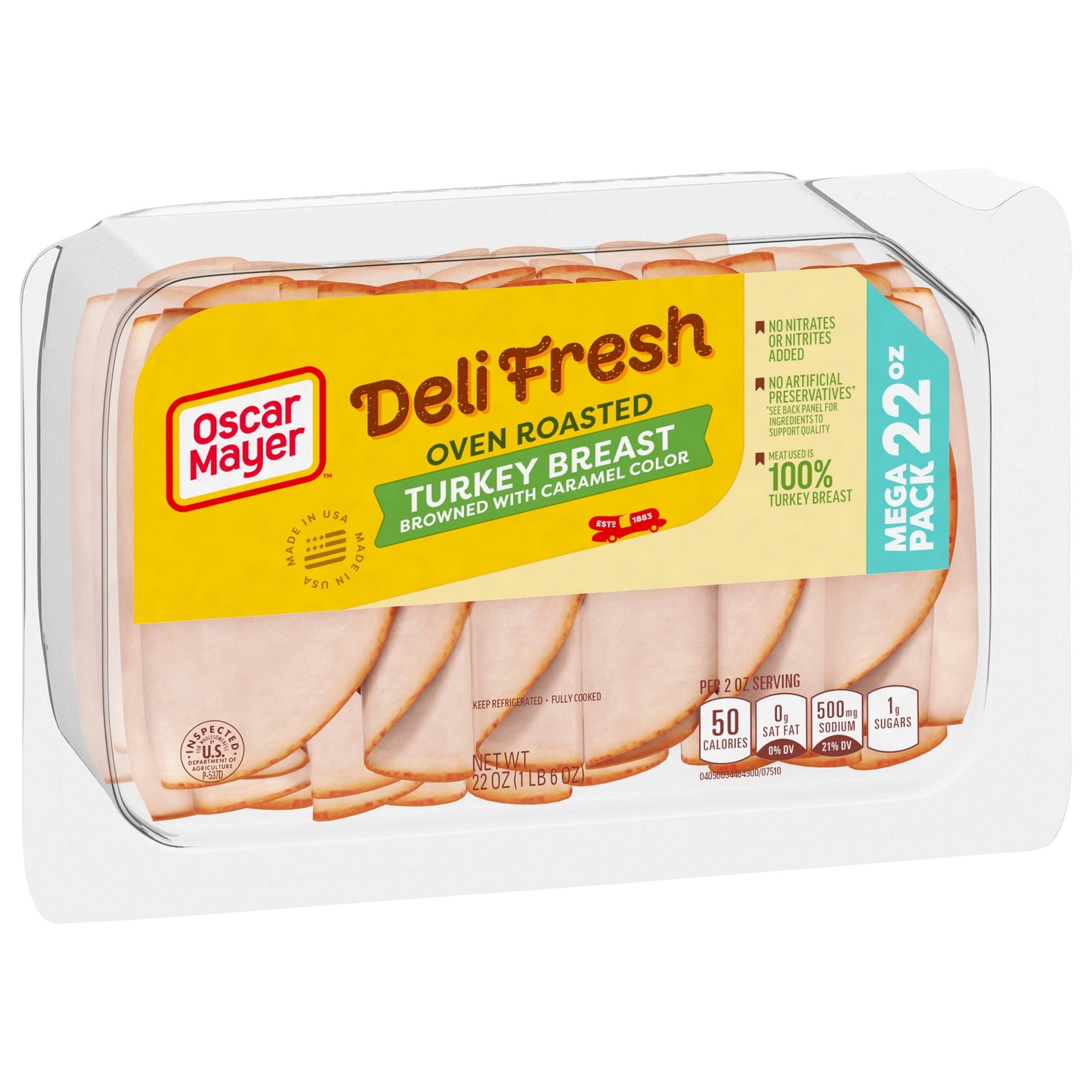 Oscar Mayer Deli Fresh Oven Roasted Sliced Turkey Breast Deli Lunch Meat, 22 oz Package