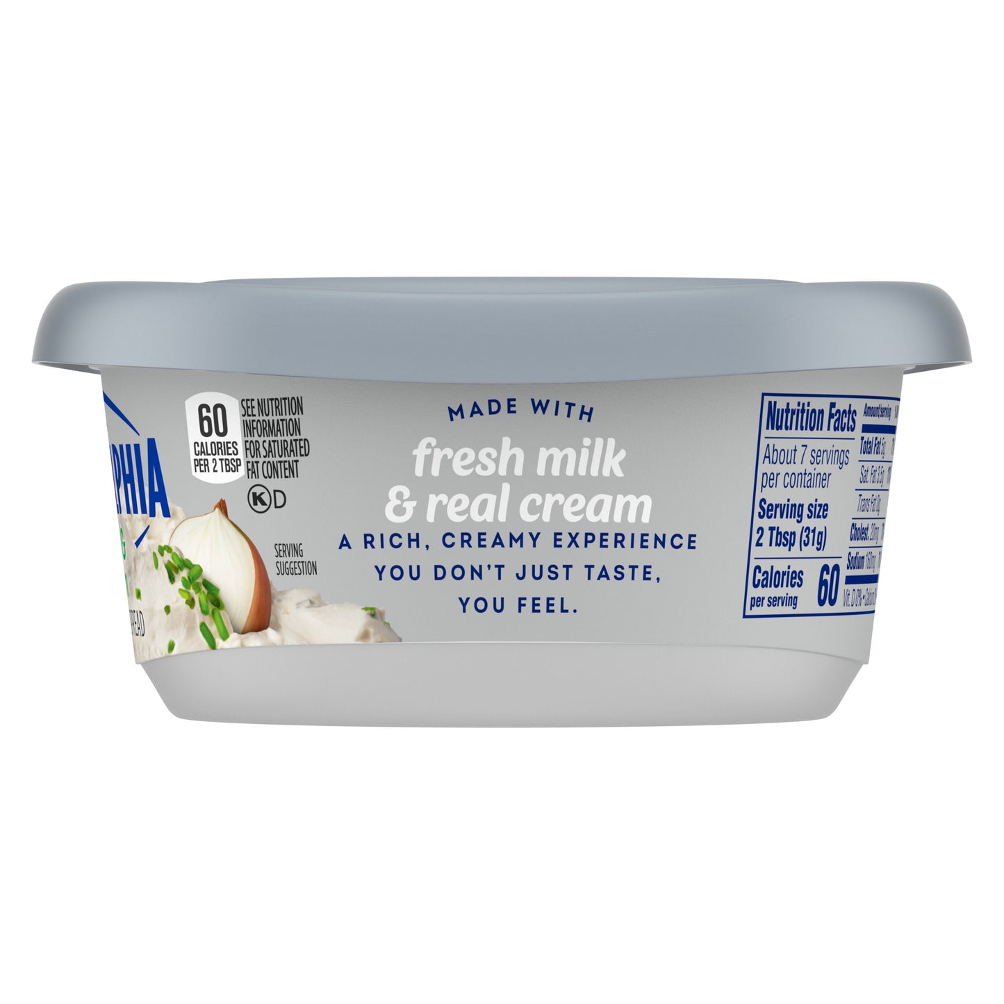 Philadelphia Chive & Onion Cream Cheese Spread, 7.5 oz Tub