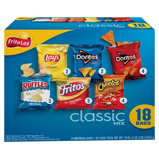 Frito-Lay Classic Mix Variety Pack, 18 Count