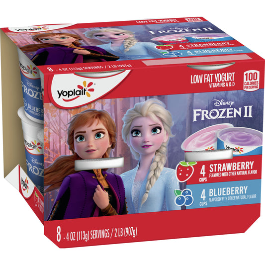 Yoplait Strawberry & Blueberry Low Fat Kids Yogurt Pack, 8 Yogurt Cups