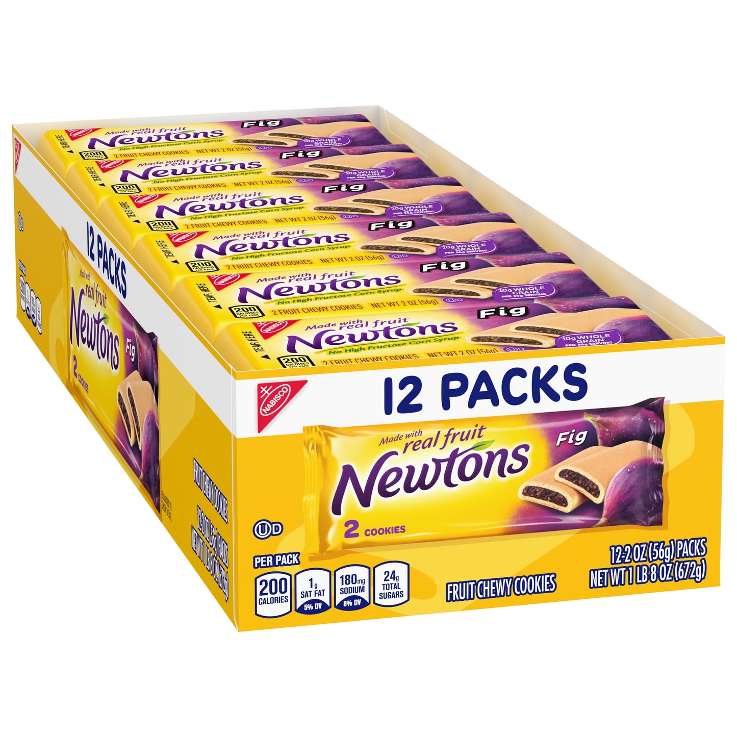 Newtons Soft & Fruit Chewy Fig Cookies, 12 Snack Packs (2 Cookies Per Pack)