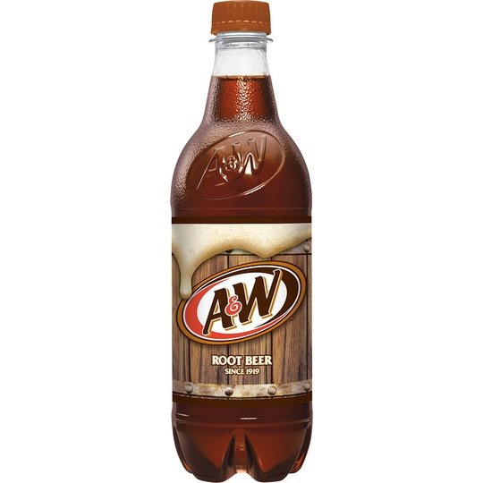 A&W Caffeine-Free, Low Sodium Root Beer Soda Pop, 16.9 Fl Oz, 6 Pack Bottles