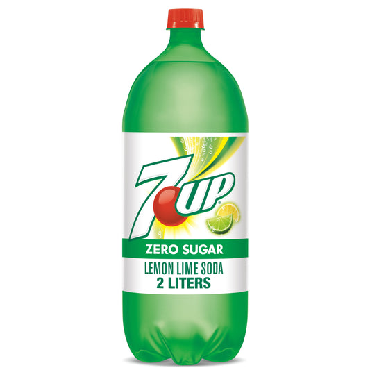 7UP Zero Sugar Lemon Lime Soda, 2 L bottle