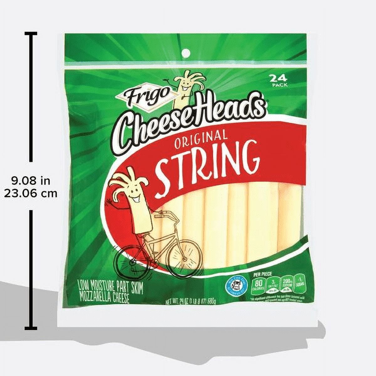 Frigo Cheese Heads Original Mozzarella String Cheese, Cheese Snacks, 24 oz, 24 Count