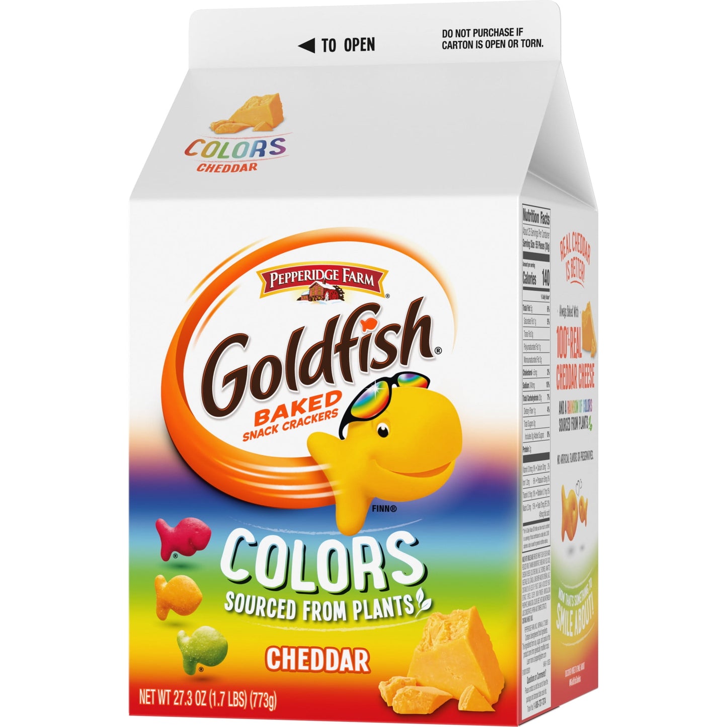 Goldfish Colors Cheddar Cheese Crackers, 27.3 oz Carton