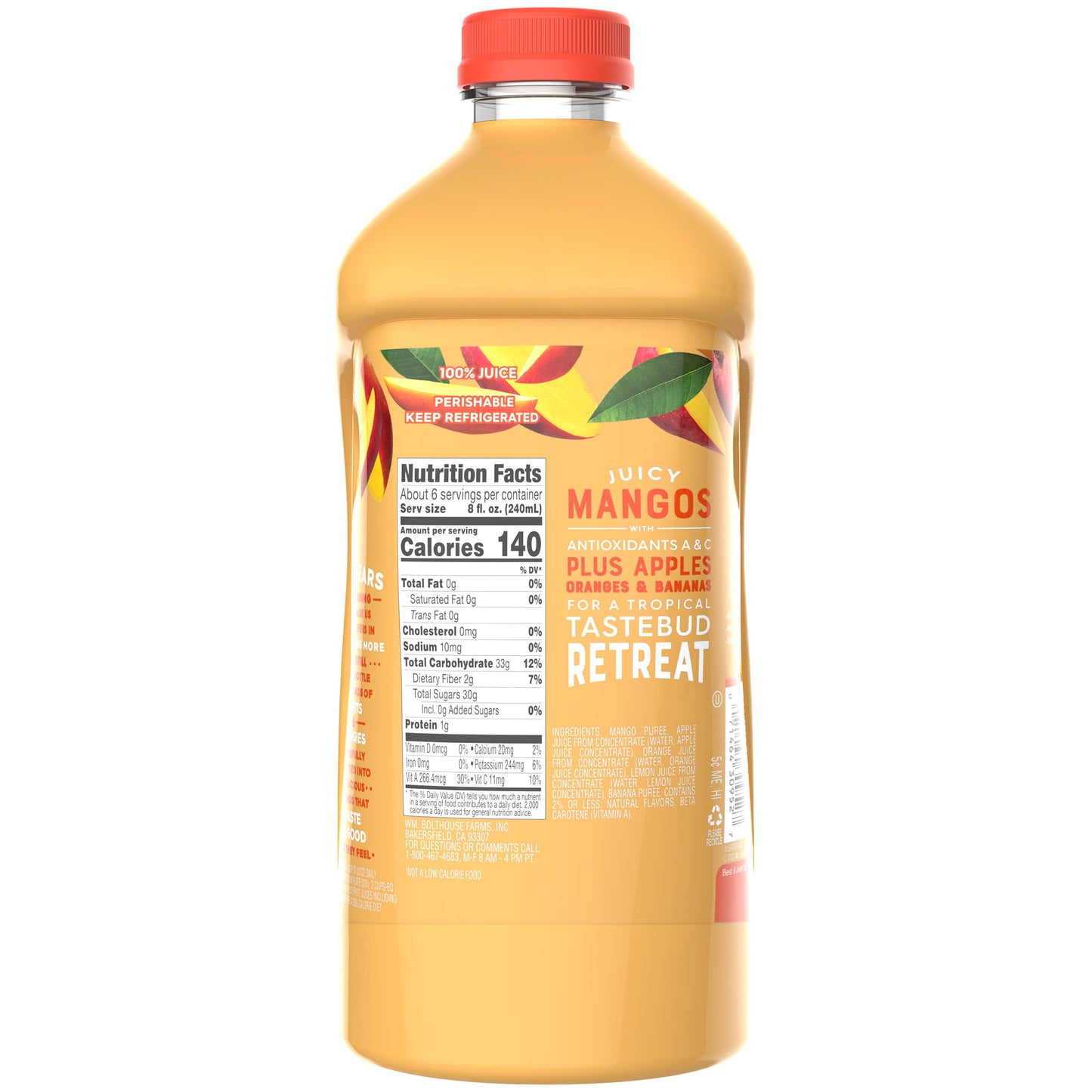 Bolthouse Farms Amazing Mango Fruit Juice Smoothie, 52oz