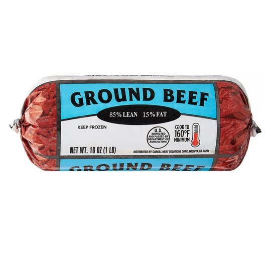 85% Lean/15% Fat Ground Beef Roll, 1lb (Frozen)