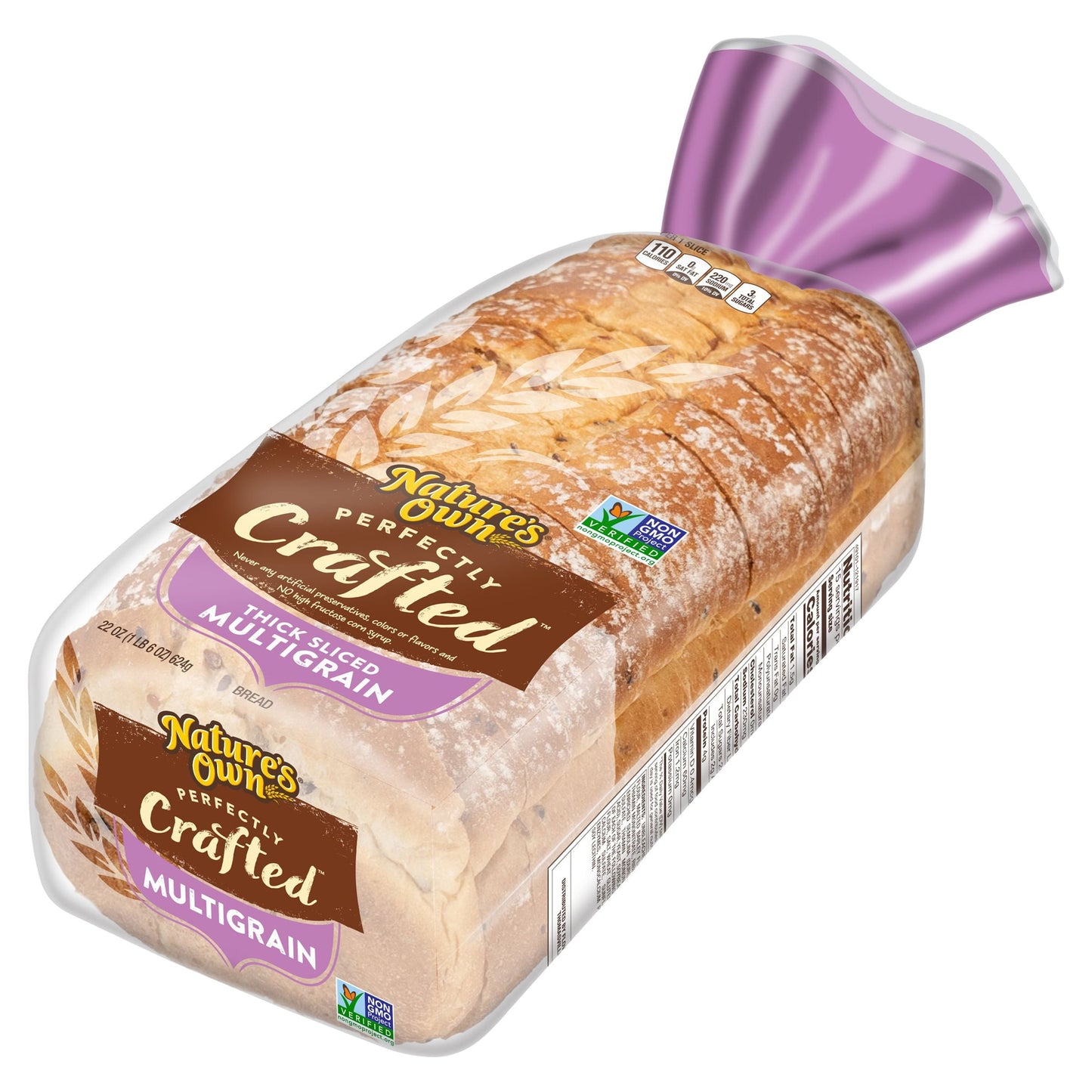 Nature's Own Perfectly Crafted Multigrain Bread, Thick-Sliced Loaf, 22 oz