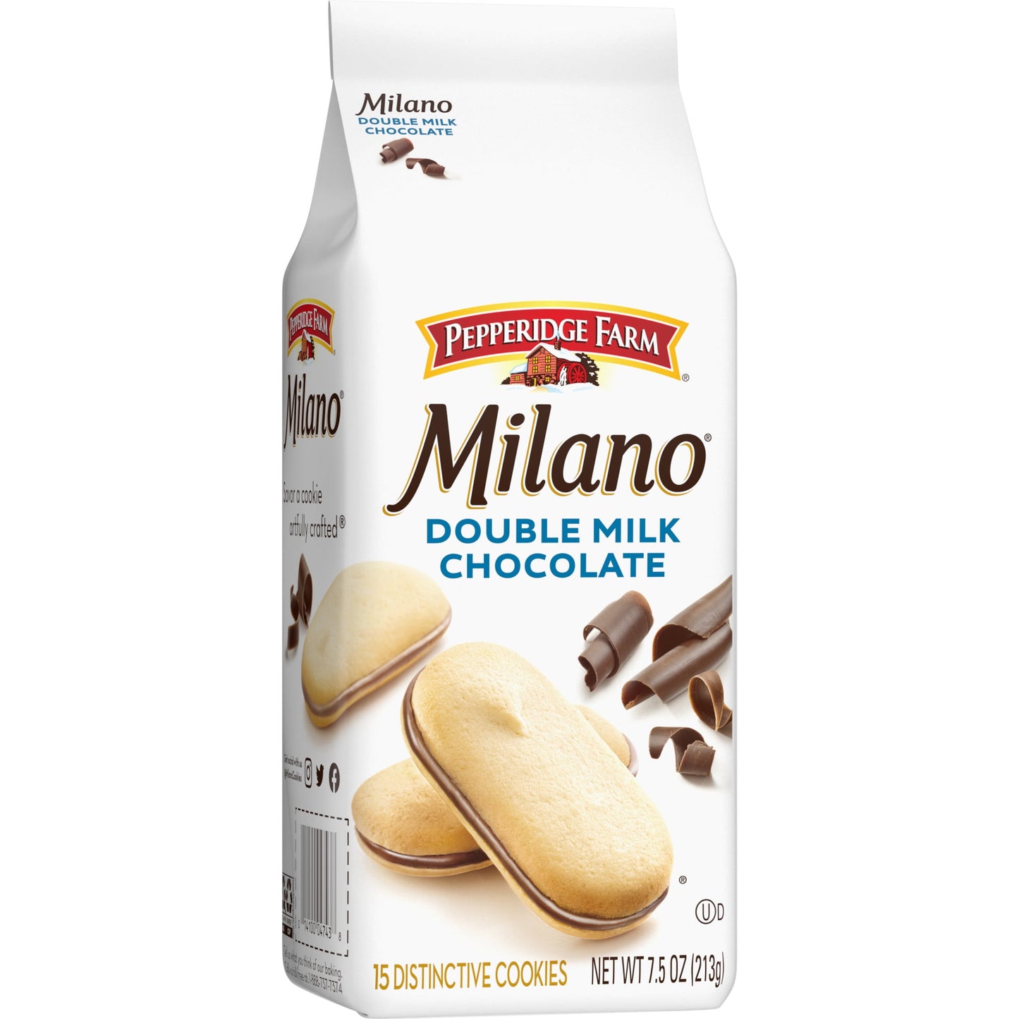 Pepperidge Farm Milano Double Milk Chocolate Cookies, 7.5 oz Bag (15 Cookies)