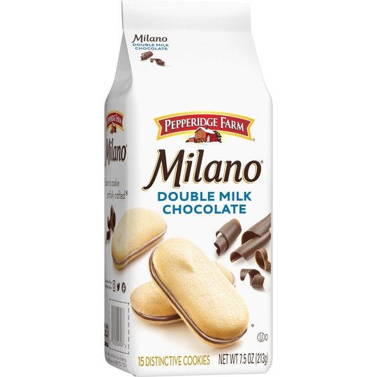 Pepperidge Farm Milano Double Milk Chocolate Cookies, 7.5 oz Bag (15 Cookies)