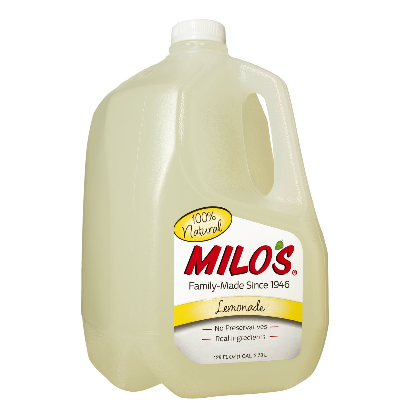 Milo's Lemonade 100% Natural, 128 fl oz Jug  Caffeine Free, No Added Colors