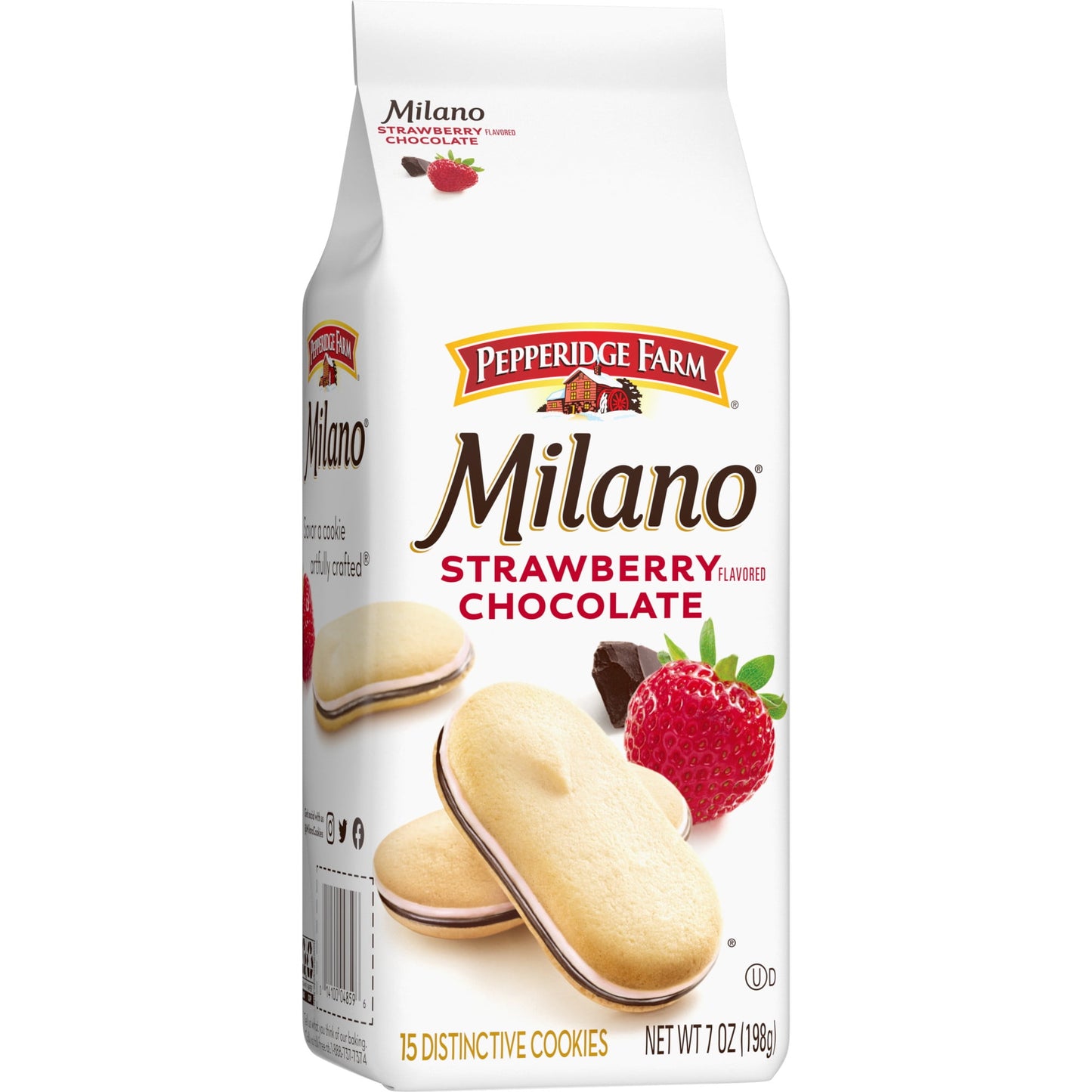 Pepperidge Farm Milano Cookies, Chocolate Strawberry, 7 oz Bag