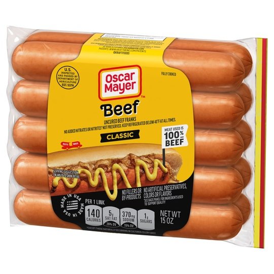 Oscar Mayer Classic Uncured Beef Franks Hot Dogs, 10 ct Pack