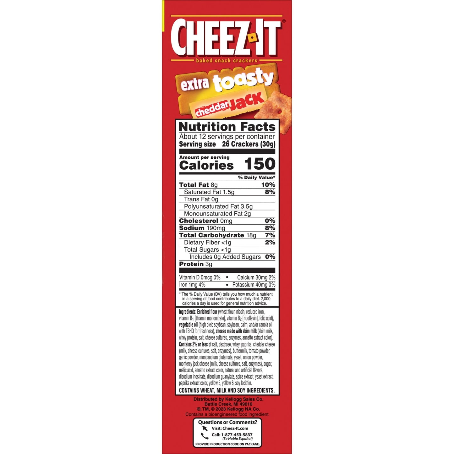 Cheez-It Extra Toasty Cheddar Jack Cheese Crackers, 12.4 oz