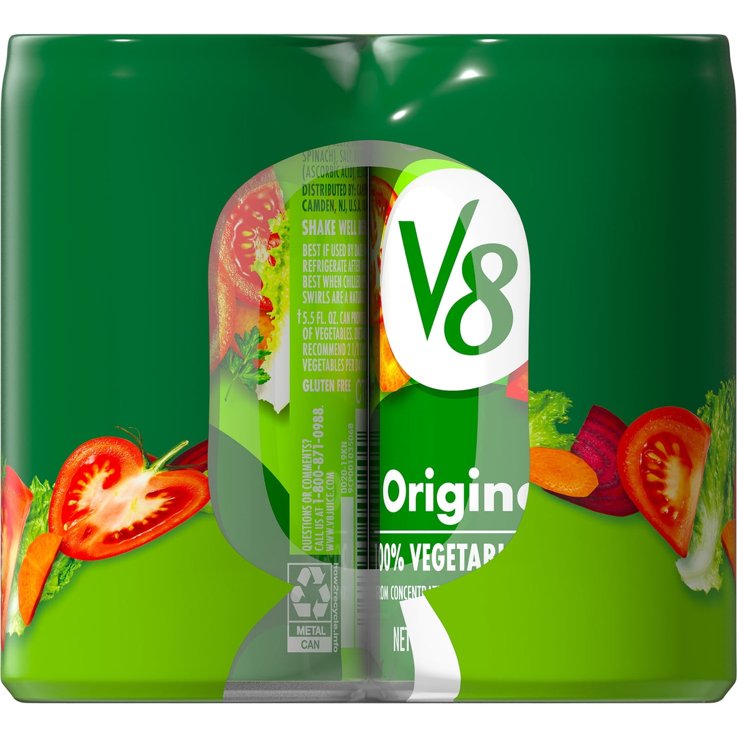 V8 Original 100% Vegetable Juice, 5.5 fl oz Can (Pack of 8)