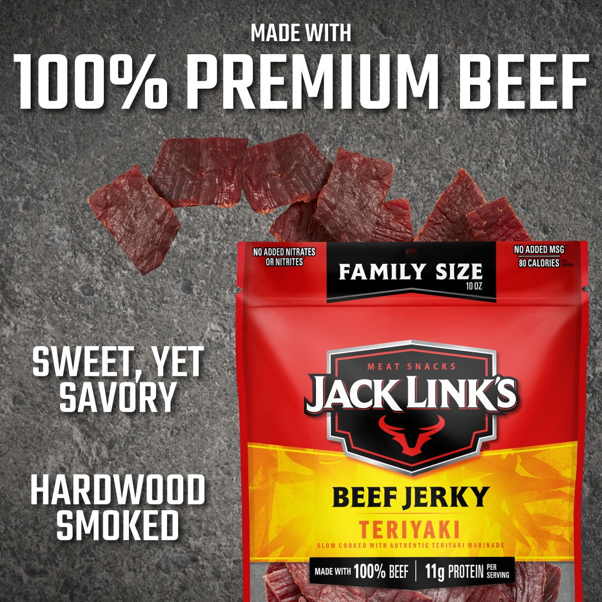 10 Ounce Jack Link's Teriyaki Beef Jerky 1/1 Count