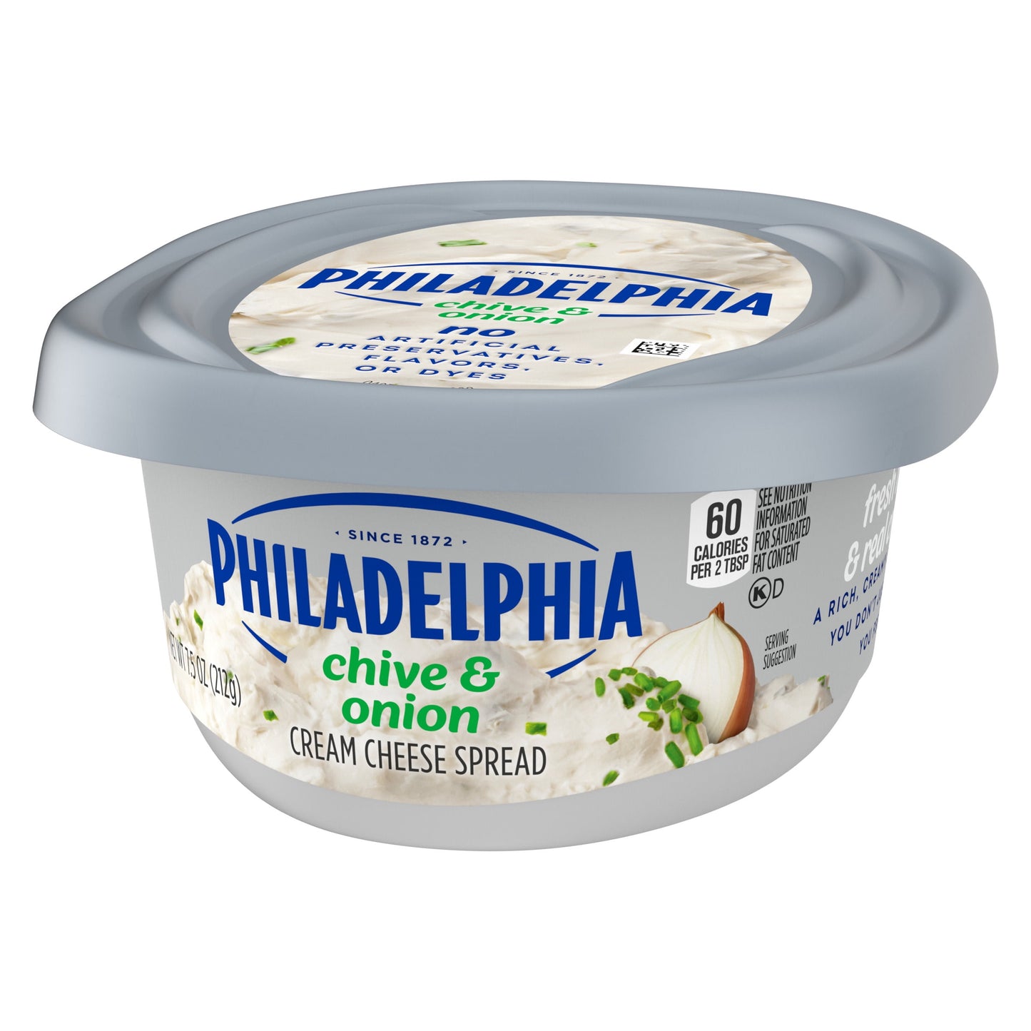 Philadelphia Chive & Onion Cream Cheese Spread, 7.5 oz Tub