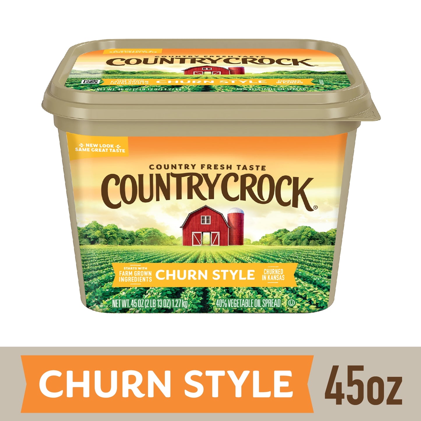 Country Crock Churn Style Buttery Spread, 45 oz Tub (Refrigerated)