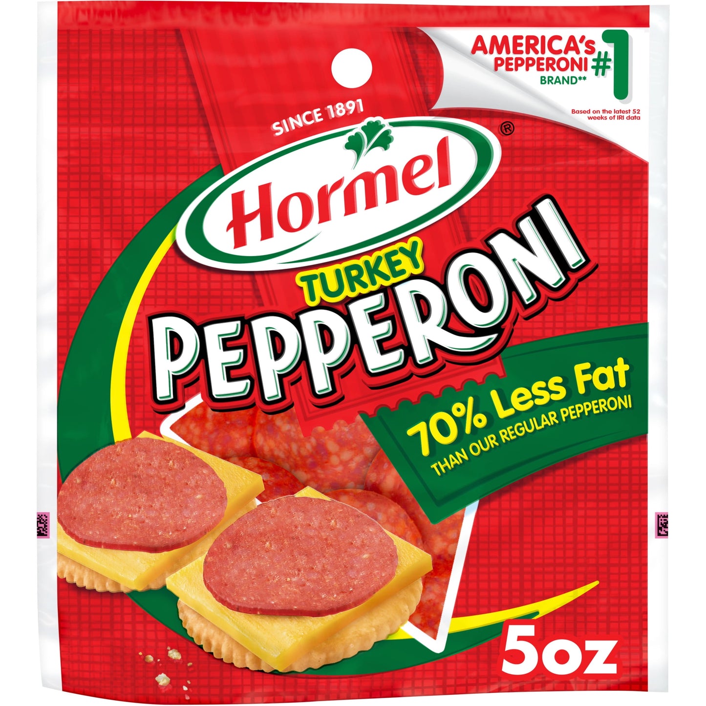 HORMEL, Turkey Pepperoni, Pizza Topping, Gluten Free, Original, 5 Oz Bag