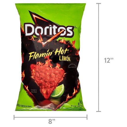 Doritos Flavored Tortilla Chips Flamin' Hot Limon 9.25 Oz