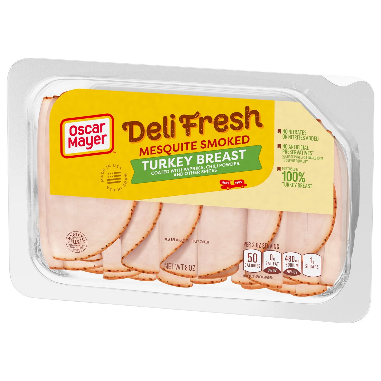 Oscar Mayer Deli Fresh Mesquite Smoked Sliced Turkey Breast Deli Lunch Meat, 8 oz Package