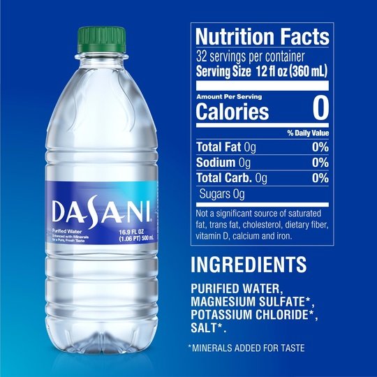 DASANI Purified Enhanced Mineral Water, 16.9 fl oz, 32 Count Bottles