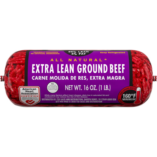 All Natural* 96% Lean/4% Fat Extra Lean Ground Beef, 1 lb Roll