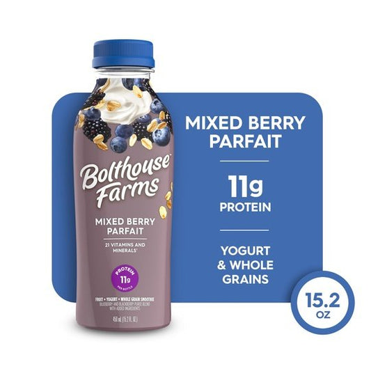 Bolthouse Farms Fruit Smoothie, Mixed Berry Parfait, 15.2 fl. oz. Bottle