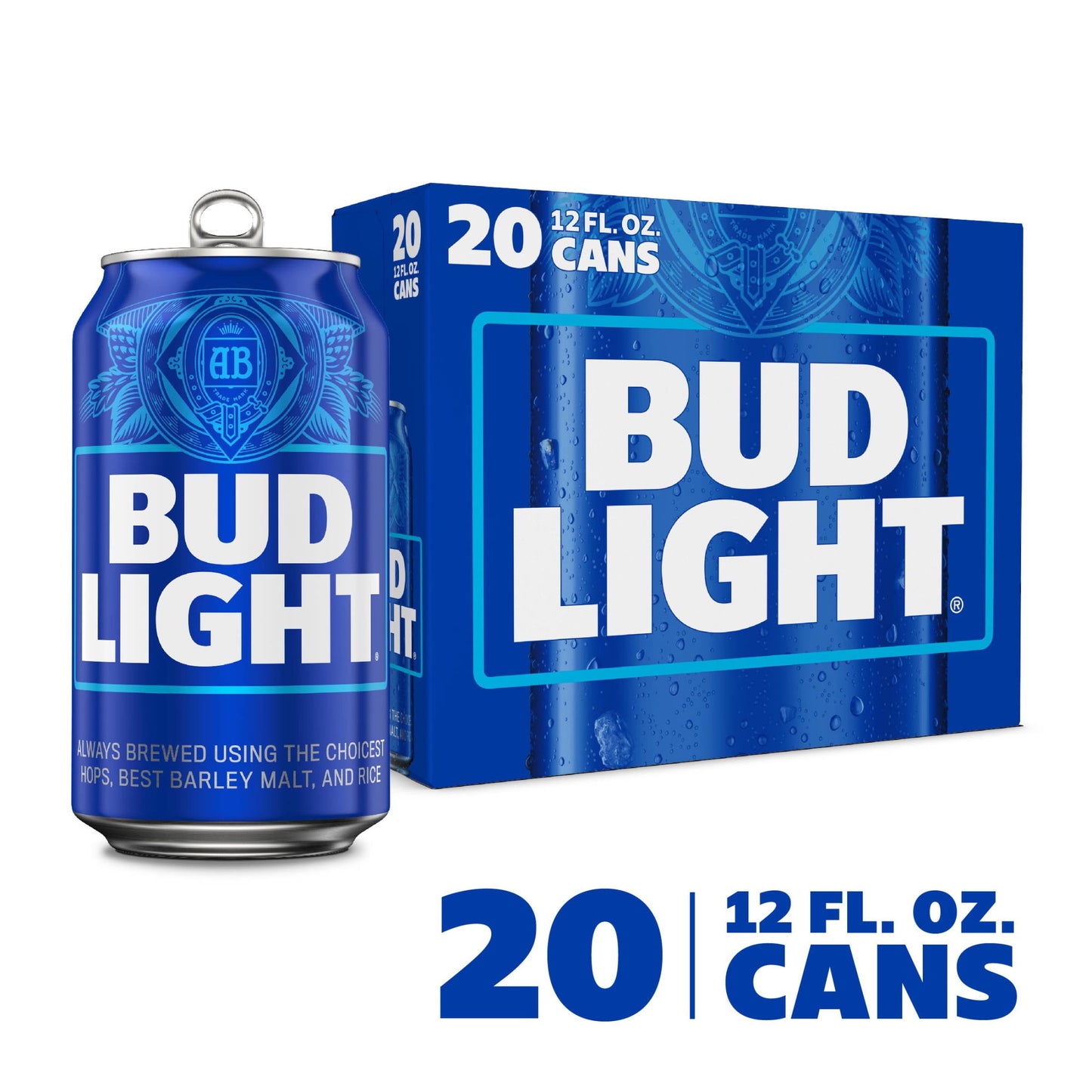 Bud Light Beer, 20 Pack Beer, 12 fl oz Aluminum Cans, 4.2% ABV, Domestic Lager