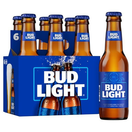 Bud Light Beer, 6 Pack Lager Beer, 7 fl oz Glass Bottles, 4.2 % ABV, Domestic Beer