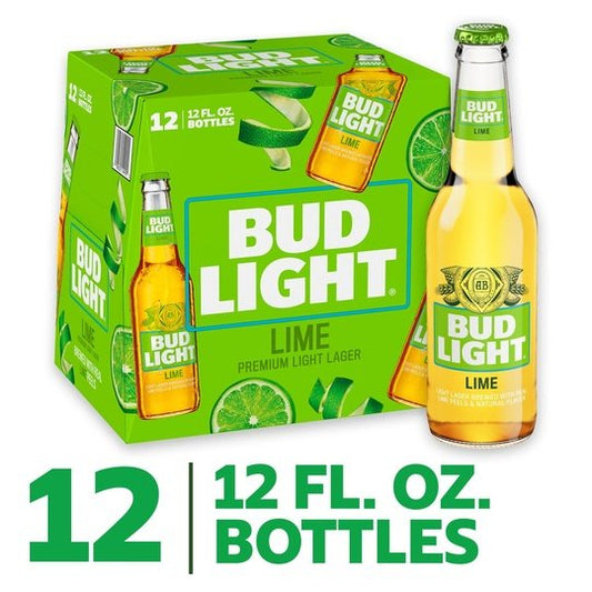 Bud Light Lime Beer, 12 Pack Beer, 12 fl oz Bottles, 4.2% ABV, Domestic