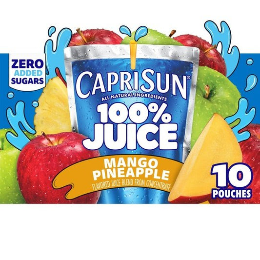 Capri Sun 100% Juice Paw Patrol Mango Pineapple Juice Box Pouches, 10 ct Box, 6 fl oz Pouches