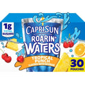 Capri Sun Roarin' Waters Tropical Tide Flavored Water Kids Drink Pouches, 30 Ct Box, 6 fl oz Pouches