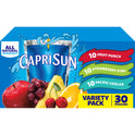 Capri Sun Variety Pack with Fruit Punch, Strawberry Kiwi & Pacific Cooler Juice Box Pouches, 30 ct Box, 6 fl oz Pouches