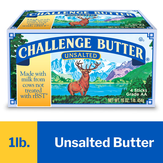 Challenge Butter, Unsalted Butter, 16 oz, 4 Sticks