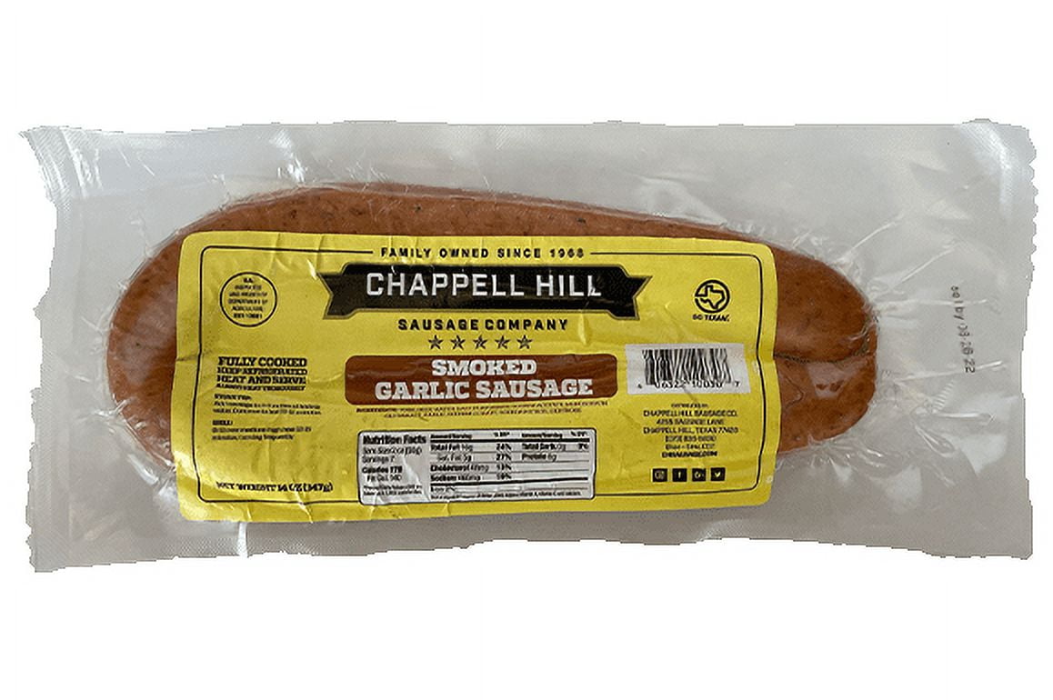 Chappell Hill Smoked Garlic Sausage, 14 oz, 1 Count