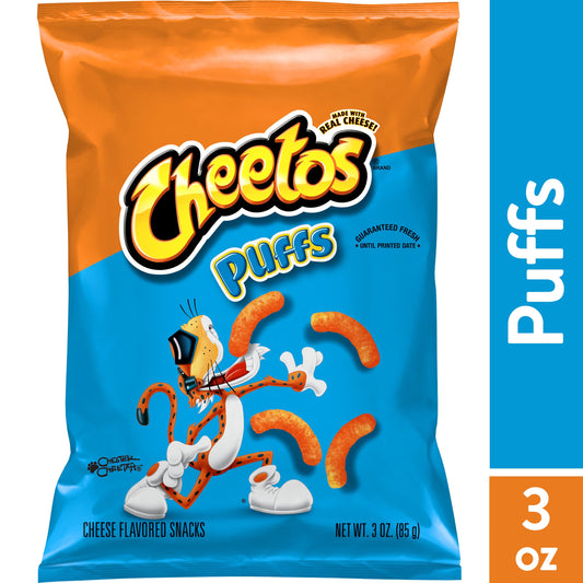 Cheetos Puffs Cheese Flavored Snack Chips, 3 oz Bag